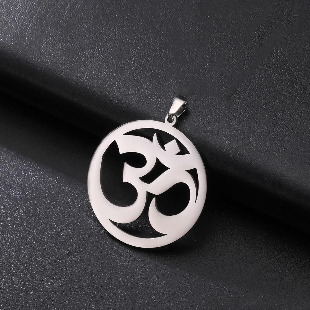 Dawapara Aum Om Ohm Pendant Sanskrit Symbol Yoga Spiritual Charms for Jewelry Making Stainless Steel Accessories