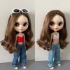 1Pcs Blyth Doll Clothes Fashion Jeans Streetwear Retro Loose Wide Leg Denim Pants for Blyth OB24 Licca Pullip 1/6 Dolls