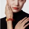 DAZZARRY Red Agate 10mm Double Power Stone Prayer 18K 15mm Natural Good and Fortune Women's Bracelet, Beads, Gold, Amber, Jadeite, Stone, Luck,