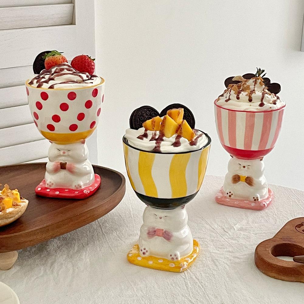 Kitten Tall Ceramic Cup Cute Hand-painted Three-dimensional Hand-squeezed Mug Irregular Large-capacity Coffee Cup Cute Pet