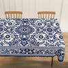 Blau-weiß-blumenbedeckter Tischdecke - Klassisches und elegantes Muster, geeignet für Esstisch und Couchtischxzj