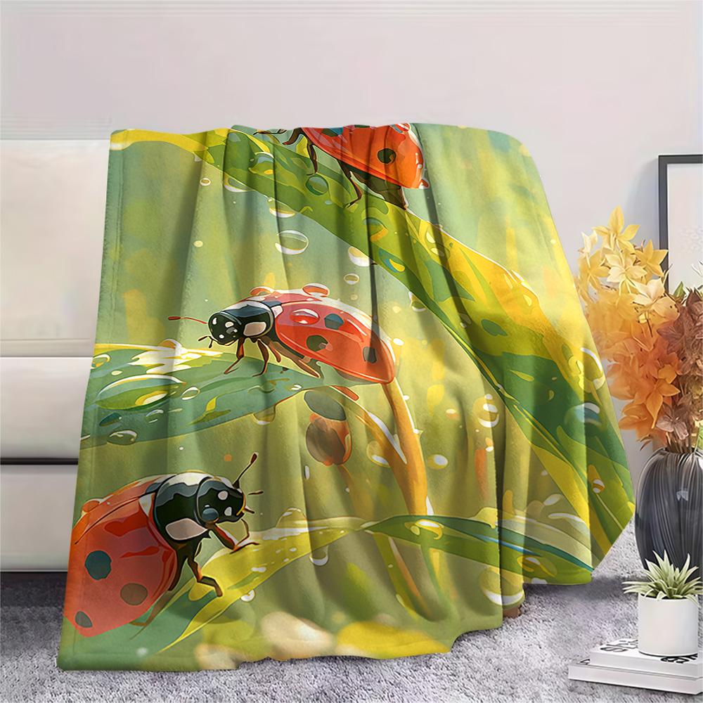 Insect Print Flannel Blanket, High quality Comfortable for All Seasons, Home Decor, Warmth and Comfort, Perfect for Christmas Gifts