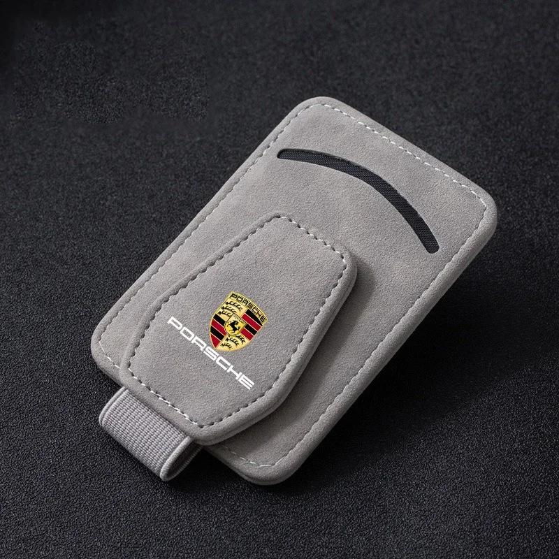 Bilens solskydd, glasögonlåda, solglasögonklämma, biljetthållare för Porsche Cayenne, Panamera, Macan, 911, 718, Taycan, Boxster, Cayman