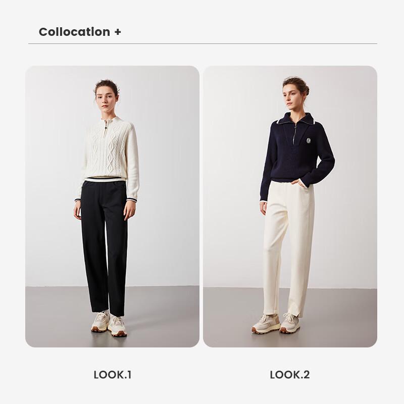 Navigare Women's Elastic Waist Relaxed Fit Casual Pants