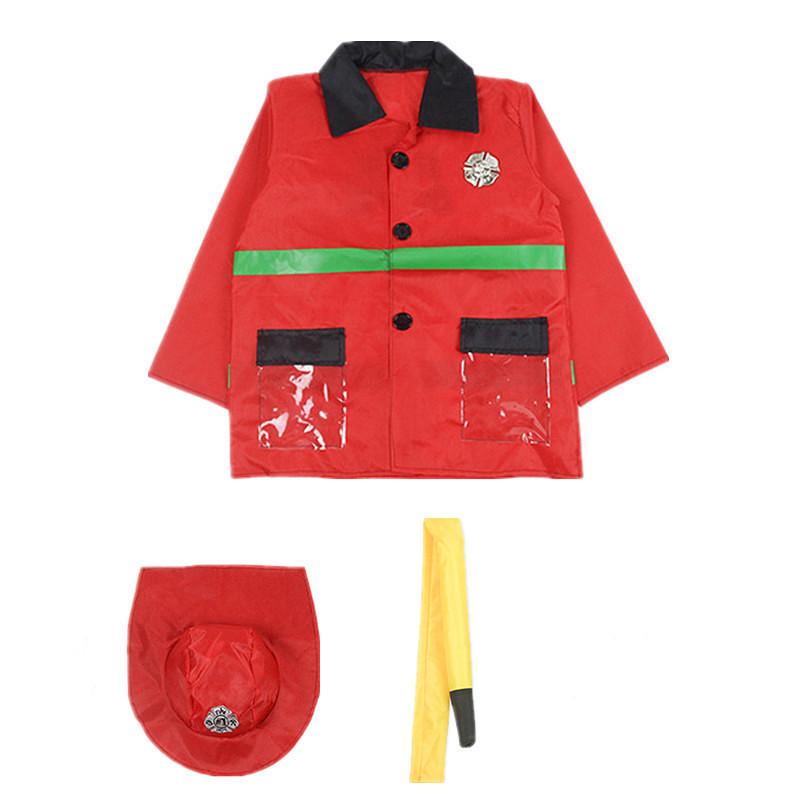 Peuter Brandweerman Kostuum Halloween Rollenspel Set met Waterpistool, Walkietalkie, Kompasfluitje, Feest Verjaardagscadeau One Size red