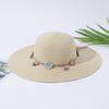 Fashion Bow Big Brim Straw Hat Women's Summer Sunshade Straw Hat Vacation with Sun Hat Dome Foldable