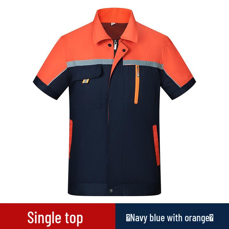 

Дышащая рабочая одежда из полиэстера и хлопка для лета: Униформа с коротким и длинным рукавом, влагоотводящая, светоотражающая для строительства и авторемонта. S