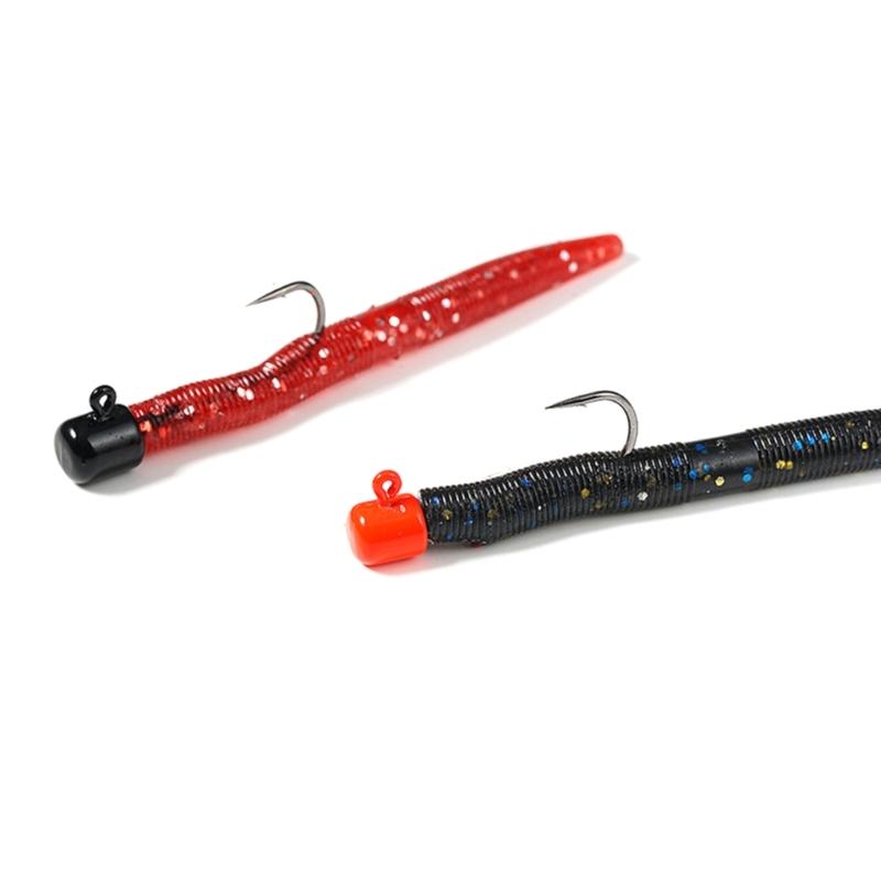 30Pcs Soft PVC Stick Baits Artificial Soft Fishing Lures With Salt Plastic Earthworm Fishing Baits Fishing Accessories