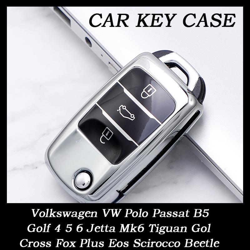 Soft TPU Car Key Bag Cover Case for Volkswagen VW Polo Passat B5 Golf 4 5 6 Jetta Mk6 Tiguan Gol Cross Fox Plus Eos Scirocco Beetle