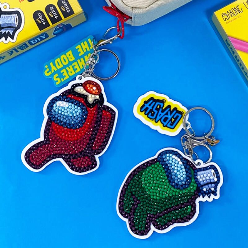 Among Us Gem Cross Stitch Keychain After-School Elementary Care Textbook RG/883213
