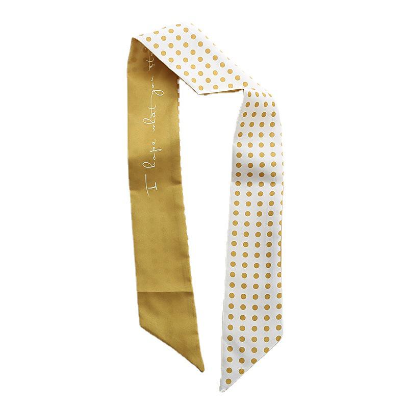 

Принтованный полиэстеровый узкий шарф-обертывание: Милая резинка для волос с лентой, повязка на голову с бантом или аксессуар-шейный платок Yellow Tulip 6*90CM