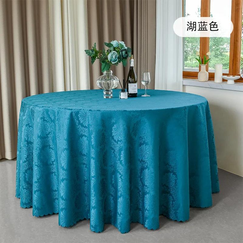 Jacquard Hotel Tablecloths High Quality Solid Color Table Covers for Dining Banquet Wedding Round Elegant Waterproof Table Cloth