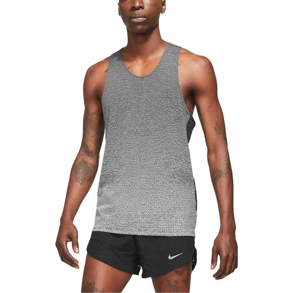 Nike V-Neck Color Block Sports Training Tank Men Tops Black White DA1297-010