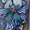 Artificial Spring Wreath Decorative Floral with Fake Butterflies