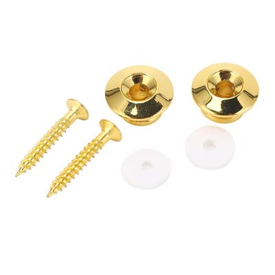 SENECESLI Gold Metal Guitar Strap Lock Button Safety Endpin for Acoustic Electric Reve Ukulele with Screws and Washers