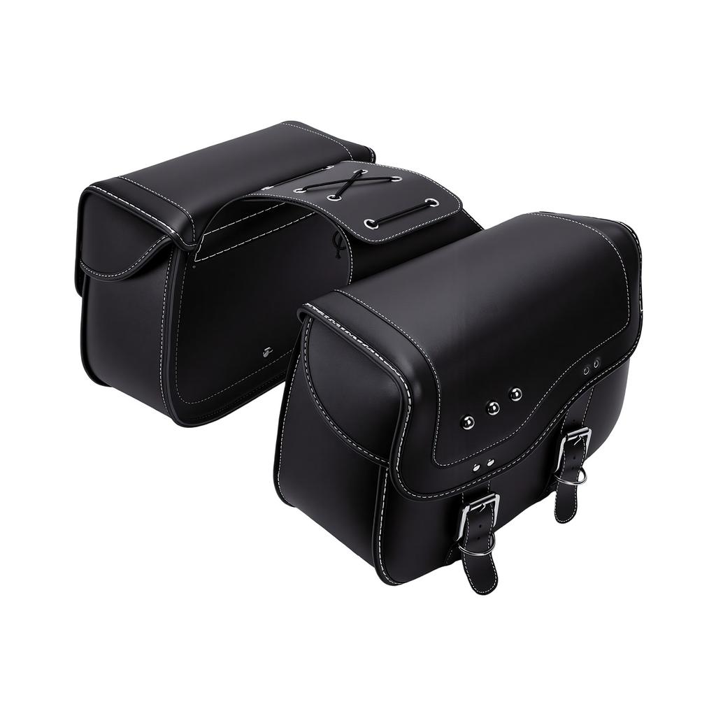 30L Motorcycle Saddlebags Replacement for V star PU Leather Motorcycle Side Luggage Bags
