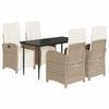 VidaXL Garden Dining Set with Cushions 5 Pcs, Patio Chairs and Table, Terrace Furniture, Modern, Beige 3212572