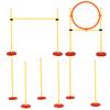 Dog Agility Equipment Training Portable Obstacle for Pet w/Adjustable Hurdles, Jumping Ring, Weave Poles