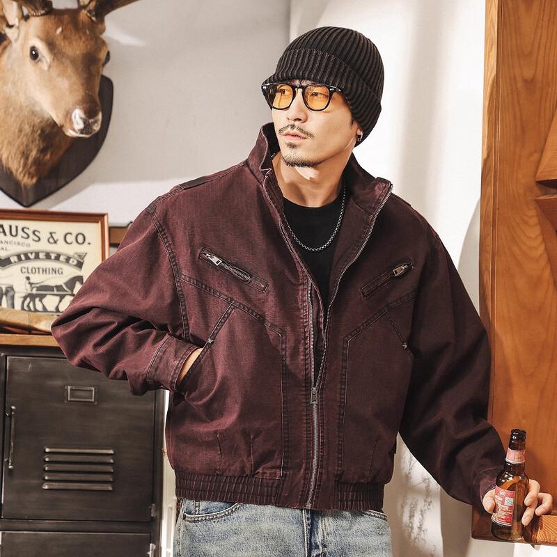 

Jie Leinuo Men s American Retro Workwear Jacket XL