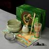 Japanese Heart-shaped Matcha Bowl Set with Whisk and Brush for Tea Ceremony