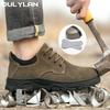 Sapatos de Segurança para Trabalho com Biqueira de Aço para Homens Botas de Trabalho Resistentes à Água Calçado com Construção de Cabedal Macio Sapatos Casuais para Caminhada para Todas as Estações