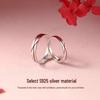 Anel de Casal Fio Vermelho de Yue Lao Prata de Lei S925 – Design Simples e Elegante Modelo 2025
