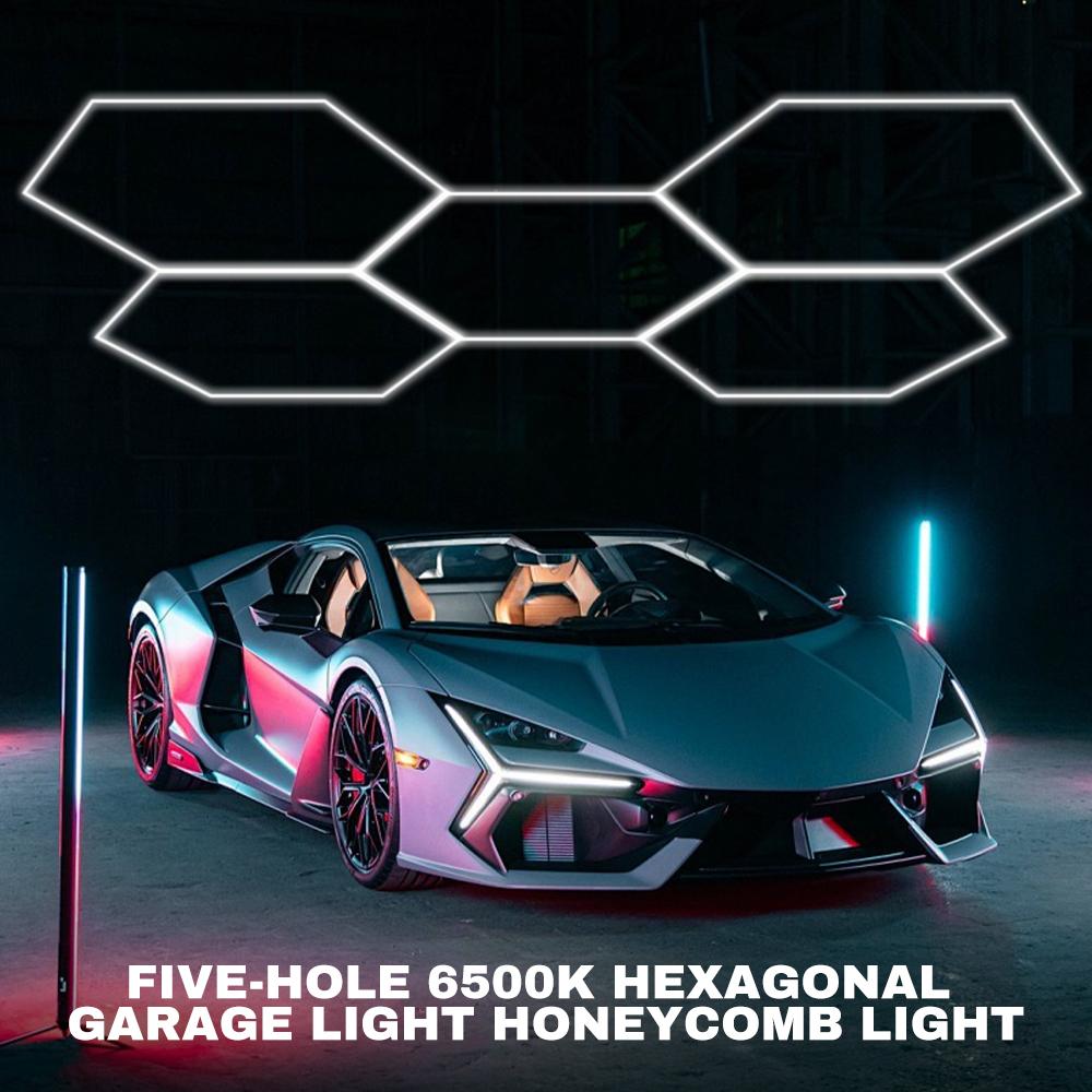 

Шестиугольный светодиодный гаражный светильник 6500K 26400 лм Высокая яркость Светодиодный потолочный светильник - 25 шт. Сотовые трубки для склада, мастерской, офиса 144W