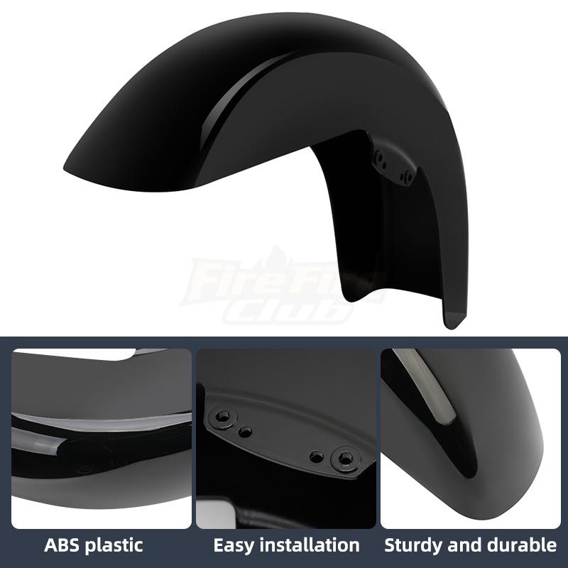 Motorcycle Front Fender Mudguard Cover Gloss Black For Harley Touring Electra Glide Street Road King Glide Ultra 2014-up