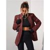 Women S Fashion Casual Solid Color Suede Blazer Jacket Long Sleeve