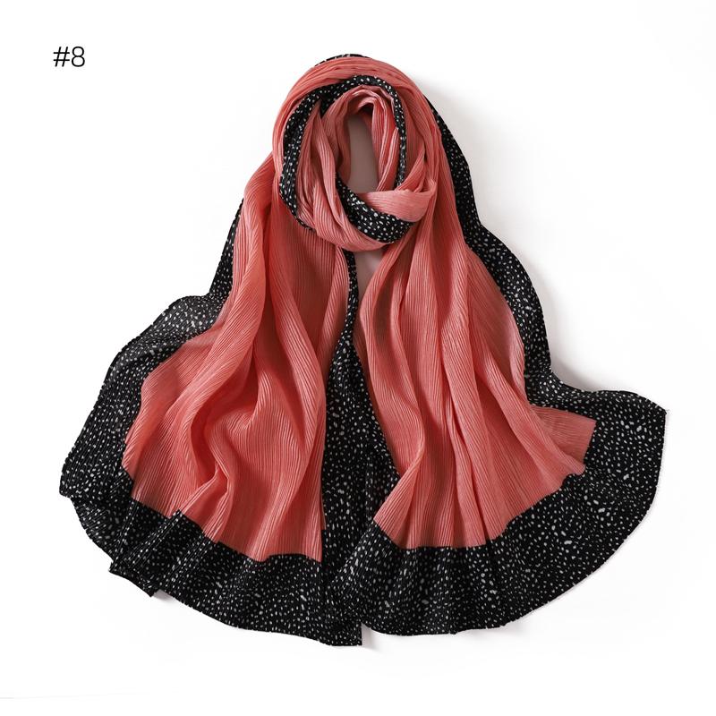 80*180cm Women Plain Solid Wrinkle Hijab Scarf Lady High Quality Wraps Shawls Muslim Headband Islamic Scarves Ramadan