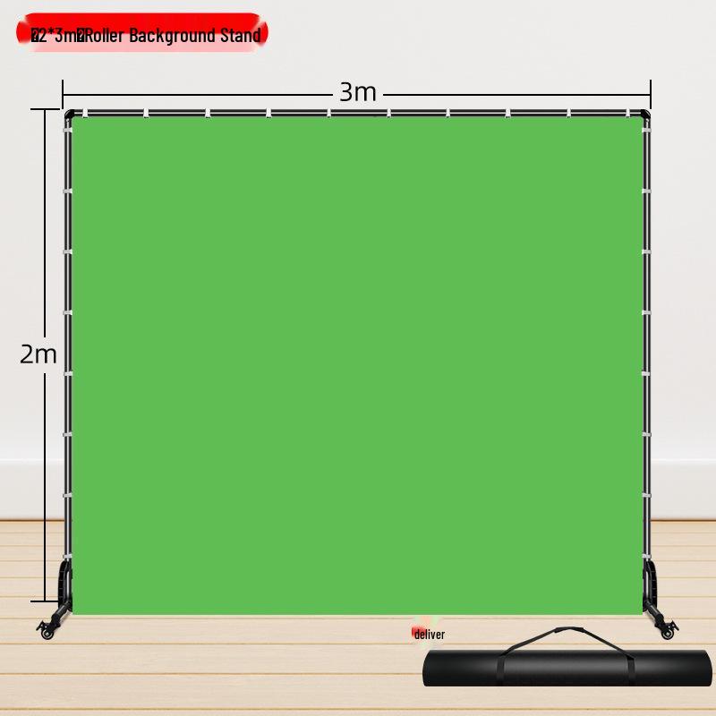 Movable Livestream Stand with Green Screen Roller Background for Keying