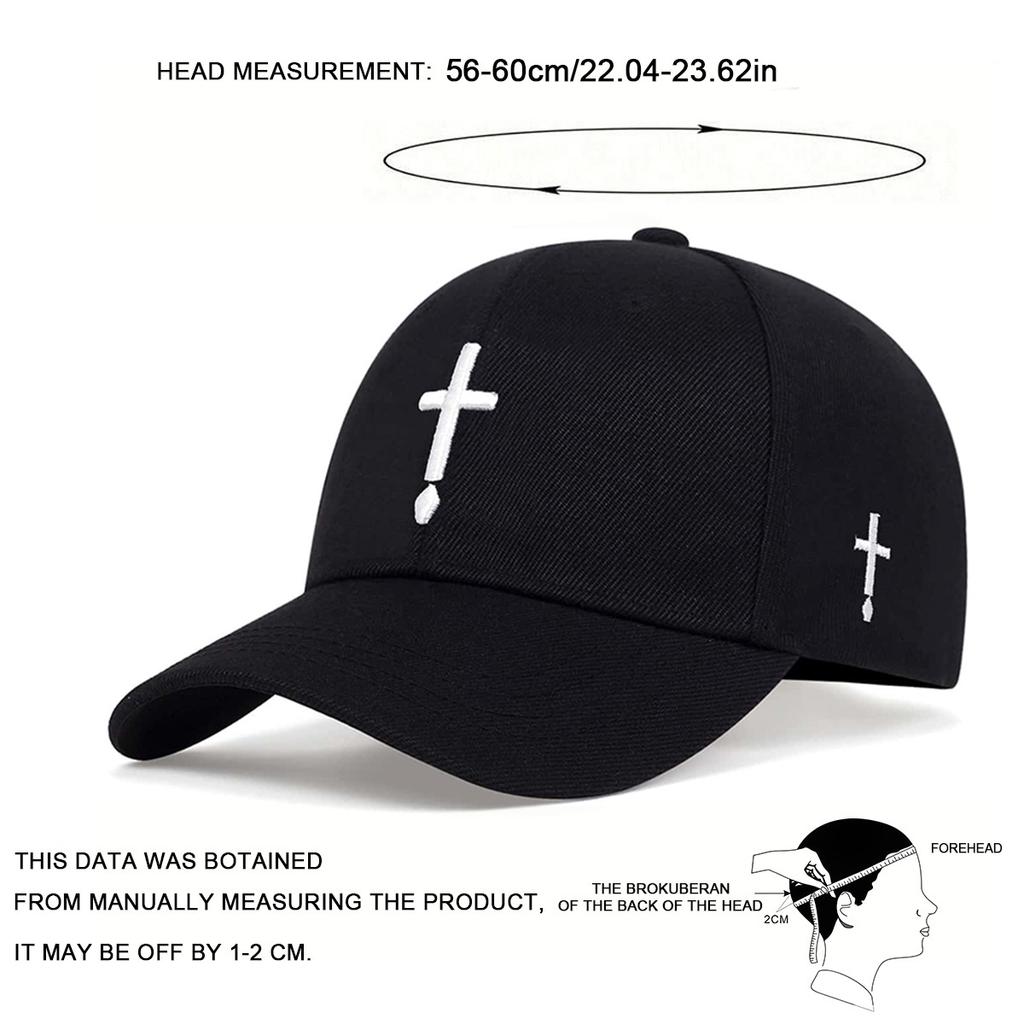 Women Minimalist Cross Water Drop Embroidery Baseball Caps Spring And Autumn Outdoor Use Adjustable Casual Hat Sunscreen Hat For Men And