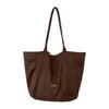 Double-sided Classic Suede Tote Bag for Women Retro Plaid Female Large Shoulder Bags Fall Winter Design Travel Pocket Handbags