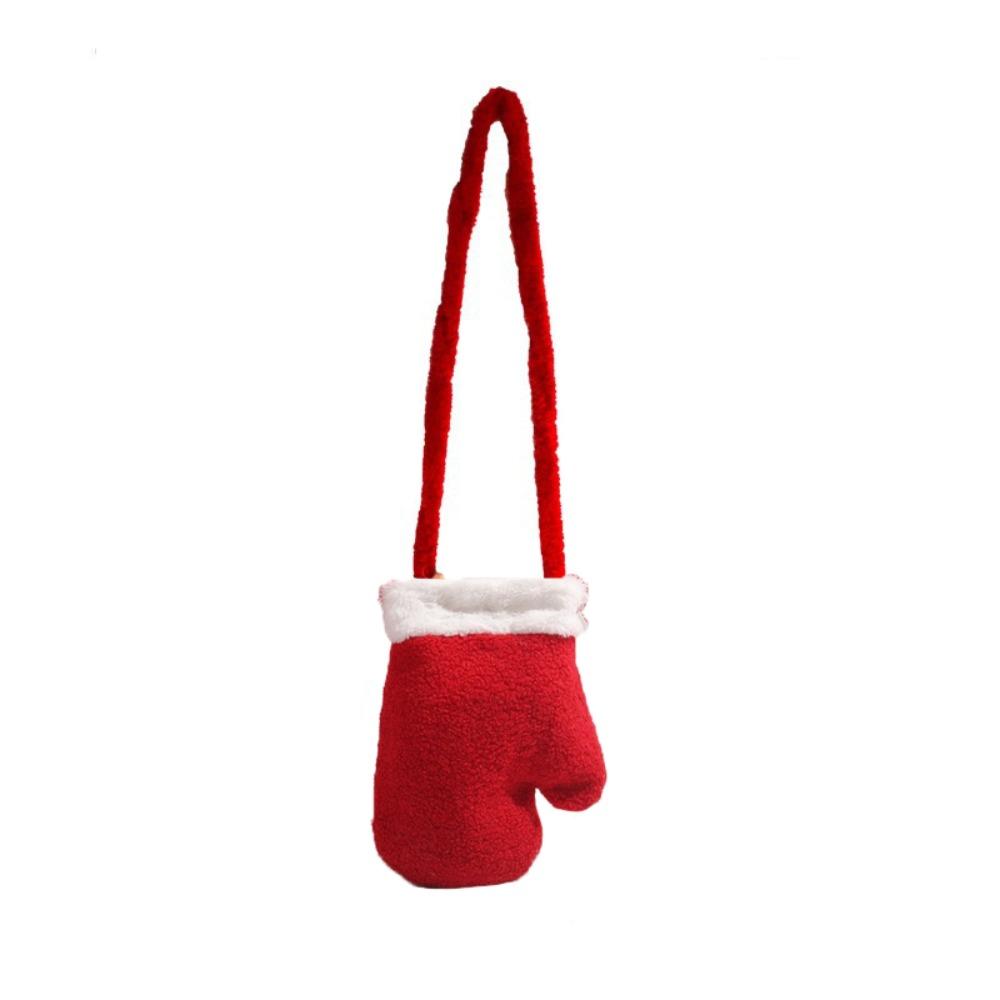 

Irregular Red Plush Bag New Year Purse Bag Women Kawaii Christmas Shoulder Bag New Years красный