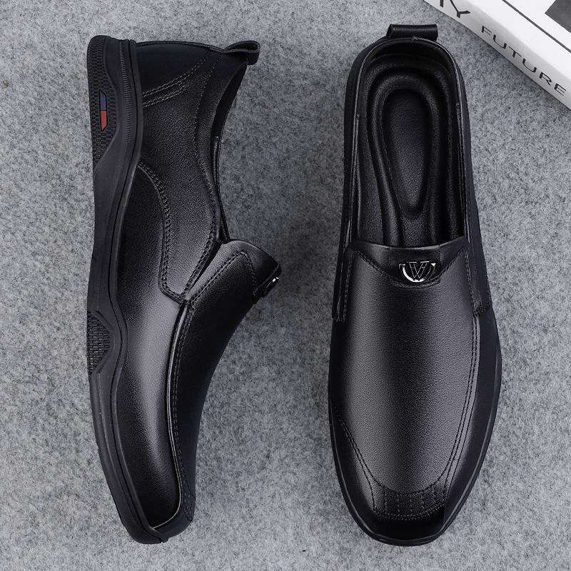 Genuine Leather Man Slip on Footwear Comfy Man Formal Shoes Wedding Party Mens Dress Flats Breath Driving Lazy Loafers Moccasins