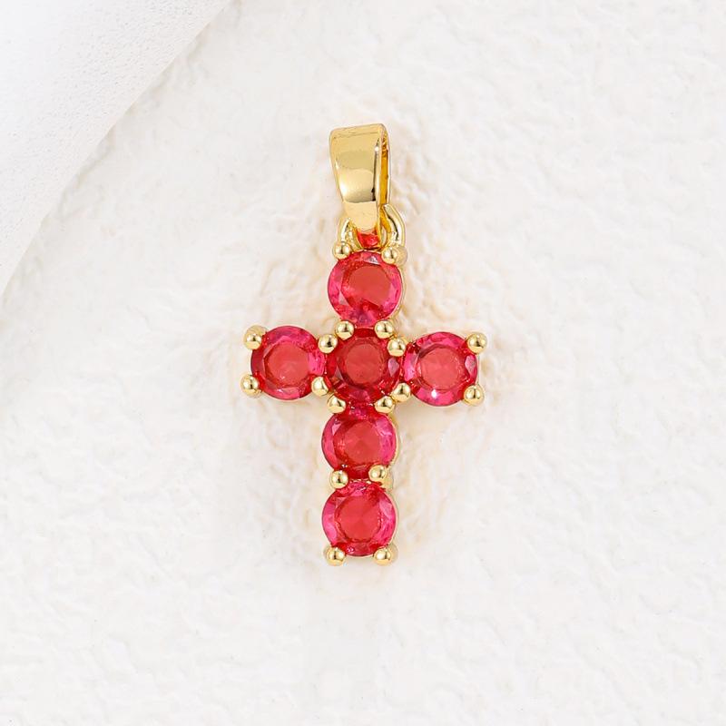 2025 New Stainless Steel Cross Necklace 18K Real Gold Plated Cubic Zirconia Christian Cross Charms Religious Pendant