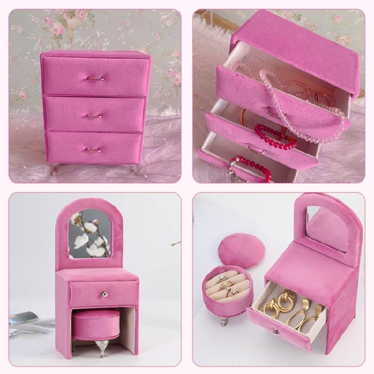 Stylish Plush Jewelry Display Stand Elegant Plush Jewelry Case European Style Mini Chair for Ring Earring Display