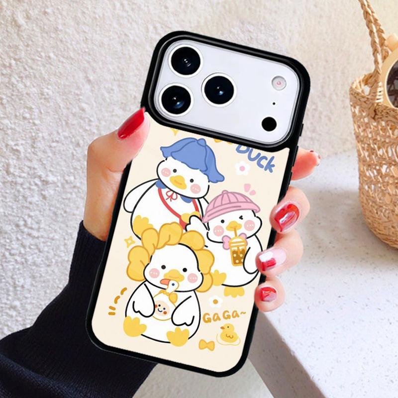 Cartoon Cute Goose Phone Case For iPhone 17 Air 16 15 14 13 12 11 Pro Max Plus