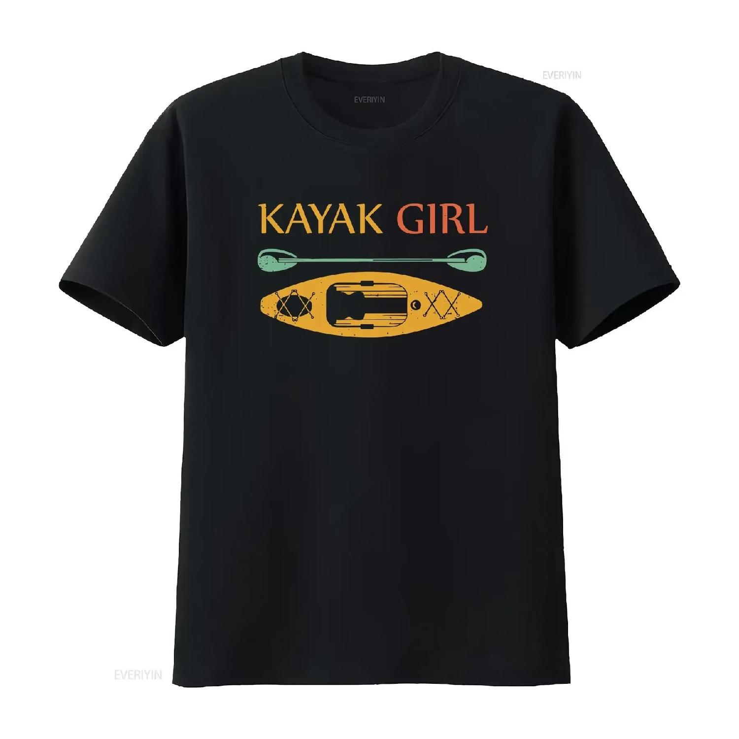Kayak Girl T Shirt Womens Kayaking s Kayaker Idea vintage Washed Slightly fashion homme graphic streetwear Stylish S