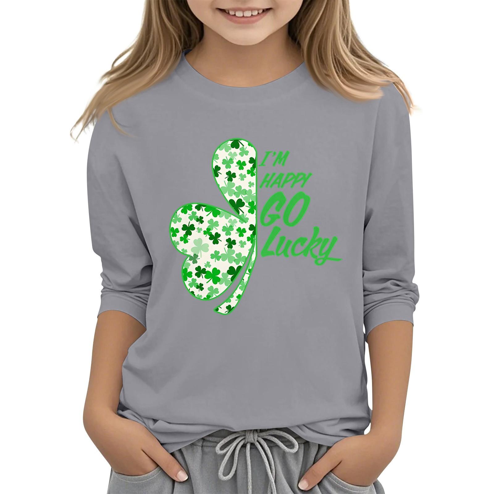 

Children s Casual St Patrick s Printed Collar T-shirt With 7 Minute Sleeves 160
