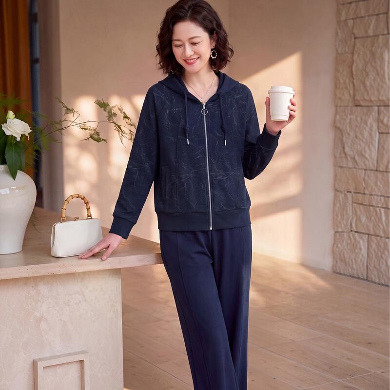 Women's Casual Hooded Zipper Two-Piece Tracksuit