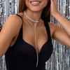 Fashion Korean Geometric Tassel Necklace, Dinner Party Ladies Sparkling Jewelry Accessories