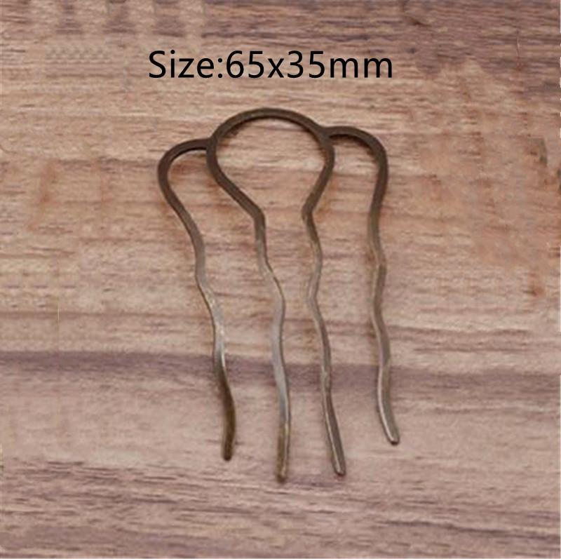 5pcs 4 Teeth Metal Hair Fork Clip Stick Comb Gums For Women Chinese Bridal Barrettes Accessories Decoration Jewellery Making