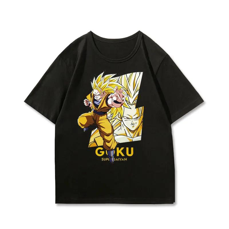 Dragon Ball Joint Shortsleeved Tshirt Mens and Womens Dragon Ball Super Clothes Pure Cotton Tshirt Comfortable and Casual