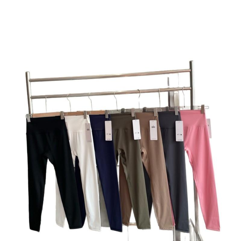 High-Waisted 9/10 Length Yoga Leggings Women - Slim Fit Running Fitness Pants Nylon Spandex Stretch Workout Tights