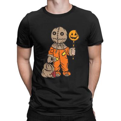Trick R Treat Sam Men Casual T Shirts Halloween Pumpkin Amazing Tee Unisex Summer Short Sleeve Streetwear Tops Ropa Hombre