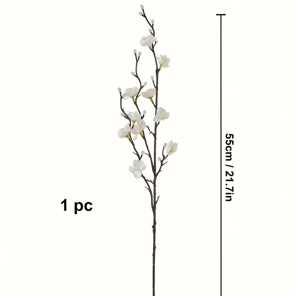4pcs Artificial Plum Blossom Bunch Set, Realistic Plastic Flowers for Home, Office & Party, No Vase Included, Artificial Flowers