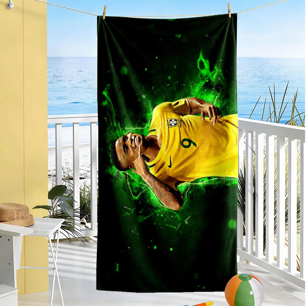 Soccer Player Action Beach Towel High Absorbency & Quick-Dry Comfortable Lightweight
