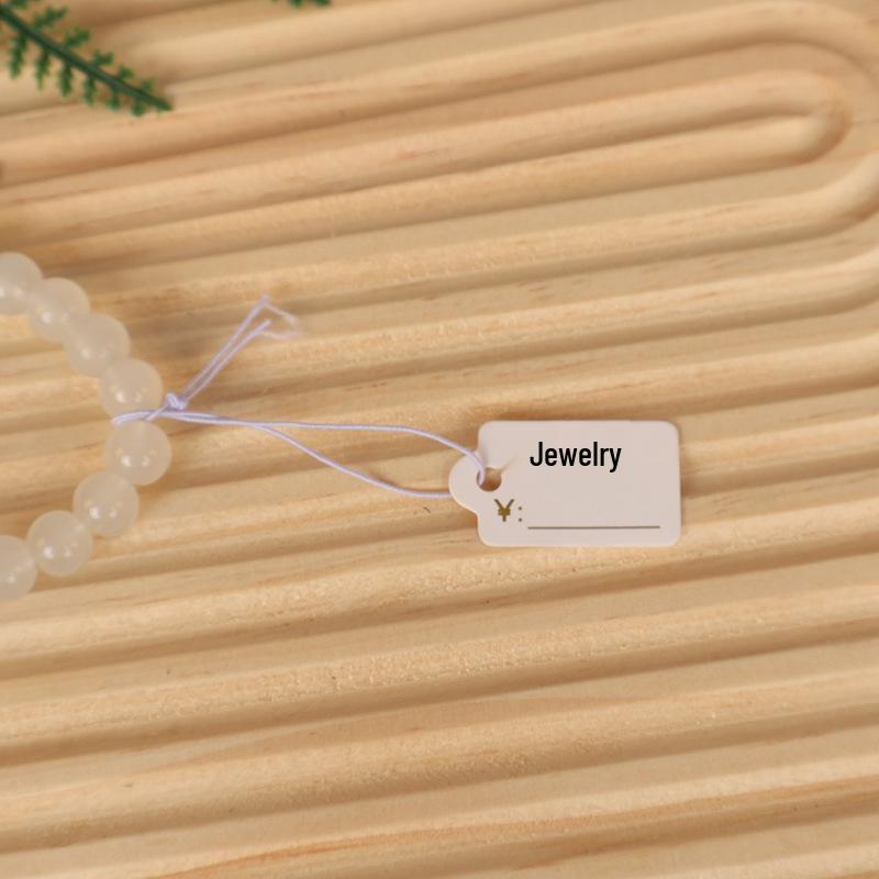 In-Stock Blank Cardboard Jewelry Tags with Elastic Rope for Clothing Accessories