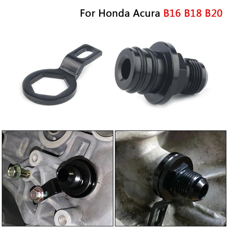 

AN10 Aluminum Black Rear Block Breather Fittings Adapter Fit for Honda Acura B Series B16 B18 B20